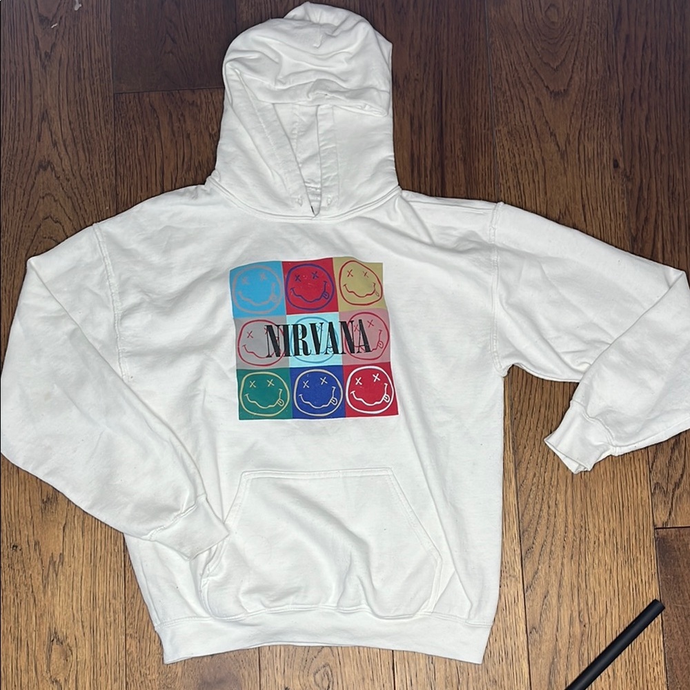 Nirvana Graphic White Hoodie